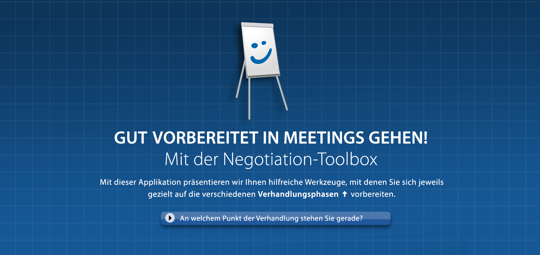 Startbildschirm der Sumbiosis Negotiation Toolbox